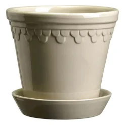 Bergs Potter Københavner flower pot glazed Ø12 cm, Sand stone Beige Clearance