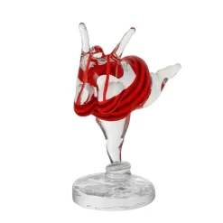 Kosta Boda KE 'Badlycka' glass sculpture, Red Hot