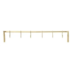 Ferm Living Kitchen rod with 6 hooks, brass Gold-coloured Hot