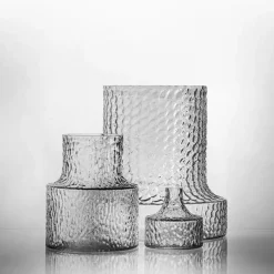 Skrufs Glasbruk Kolonn vase structured, 11 cm Transparent Online