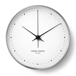 Georg Jensen Koppel wall clock white-stainless steel, Ø 30 cm GreySilver-colouredWhite Discount