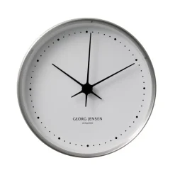 Georg Jensen Koppel wall clock white-stainless steel, Ø 10 cm Silver-colouredWhite Online