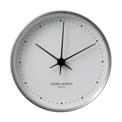 Georg Jensen Koppel wall clock white-stainless steel, Ø 22 cm GreySilver-colouredWhite