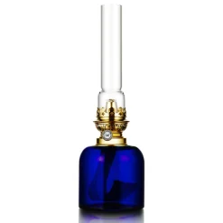 Karlskrona Lampfabrik Kungsholmen paraffin lamp, Cobolt BlueGold-coloured Outlet