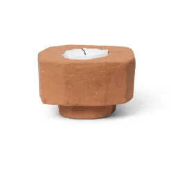 Ferm Living Kurinu candlestick, Terracotta Red Hot