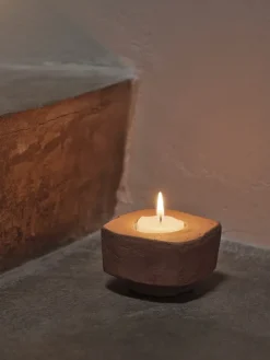 Ferm Living Kurinu candlestick, Terracotta Red Hot