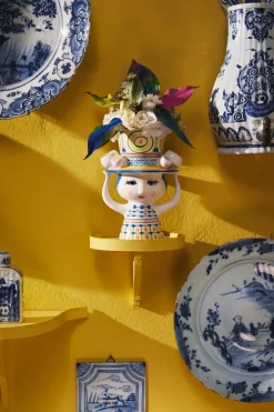 Bjørn Wiinblad Lady with hat vase H20.5 cm, Blue Clearance