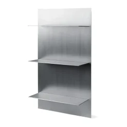 Ferm Living Lager wall shelf triple 55x100 cm, Aluminium Silver-coloured Best