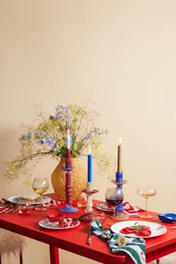 Byon Lara candle holder L 32 cm, Wine Red