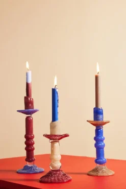 Byon Lara candle holder M 26 cm, Blue Clearance