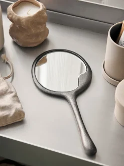 Ferm Living Lava hand mirror, Blackened Aluminium Grey Sale