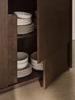 Design House Stockholm Layer sideboard, Dark oak, 120x110, with legs Brown New