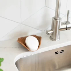 Bosign Leaf™ Soap Dish with Drainage 11.5x11.5 cm, Walnut Brown Discount