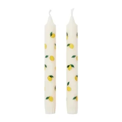 Broste Copenhagen Lemon taper candles 2-pack, -yellow White Outlet