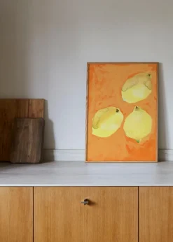 Paper Collective Lemons poster, 30x40 cm YellowOrange Hot