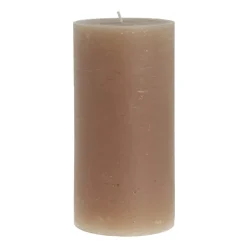 Lene Bjerre Rustic candle golden Ø10 cm, 20 cm Brown Clearance