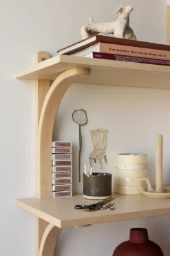 Swedese Levi shelf, Lacquered ash-brass, 2 shelves, 180 cm Beige Online