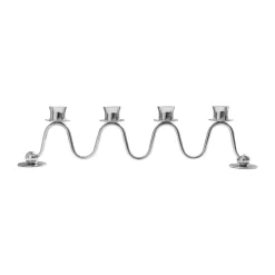 Hilke Collection Lignano Sabbiadoro Advent candlestick, Nickel-plated brass Silver-coloured Online