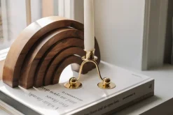 Hilke Collection Lignano Sabbiadoro candlestick 1, Brass Gold-coloured