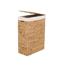 Dixie Lily laundry basket, Nature, water hyacinth, braided Beige Clearance