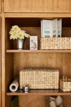 Dixie Lily storage box with lid panama 2 pieces, Natural Beige Hot