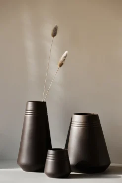 NJRD Lines vase 8 cm, Brown Best
