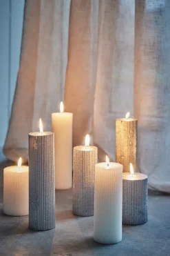 Lene Bjerre Lissa candle Ø6x20 cm, Silver Silver-coloured Clearance