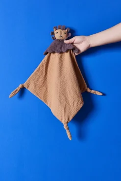 OYOY Lobo Lion baby blanket 40x40 cm, Caramel Brown New