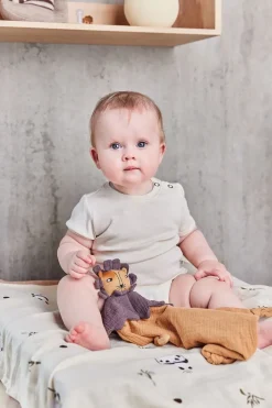 OYOY Lobo Lion baby blanket 40x40 cm, Caramel Brown New