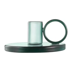 Muurla Loop candle holder Ø11 cm, Teal Green Sale