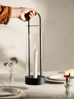 Design House Stockholm Lotus hurricane lantern, Black Best