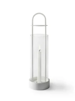 Design House Stockholm Lotus hurricane lantern, white Transparent New
