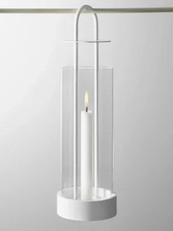 Design House Stockholm Lotus hurricane lantern, white Transparent New