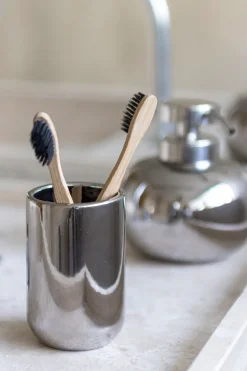 Mette Ditmer Lotus tooth brush holder, Chrome Silver-coloured Discount