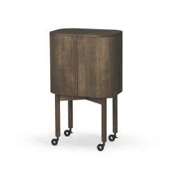 Northern Loud bar cabinet on wheels, Smoked oak Brown Online