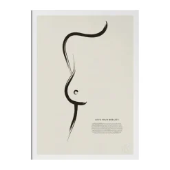 Kunskapstavlan® Love your breasts poster, 50x70 cm White Best