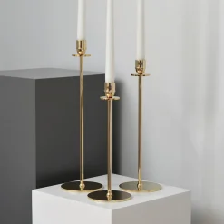 Hilke Collection Luce Del Sole candle sticks 35 cm, Solid brass Gold-coloured New