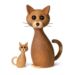 Spring Copenhagen Lucky cat decoration 42 cm, Oak-maple Beige Best
