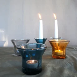 Born In Sweden Lumi candlestick 8 cm, Petrol Blue Discount
