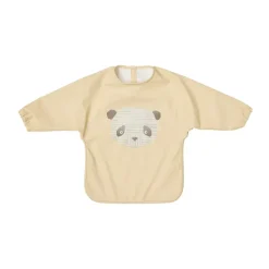 OYOY Lun Lun panda bib with sleeve, Butter Beige Discount