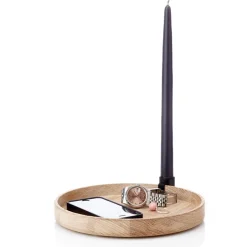 Applicata Luna candleholder, oak-black BrownBlack New
