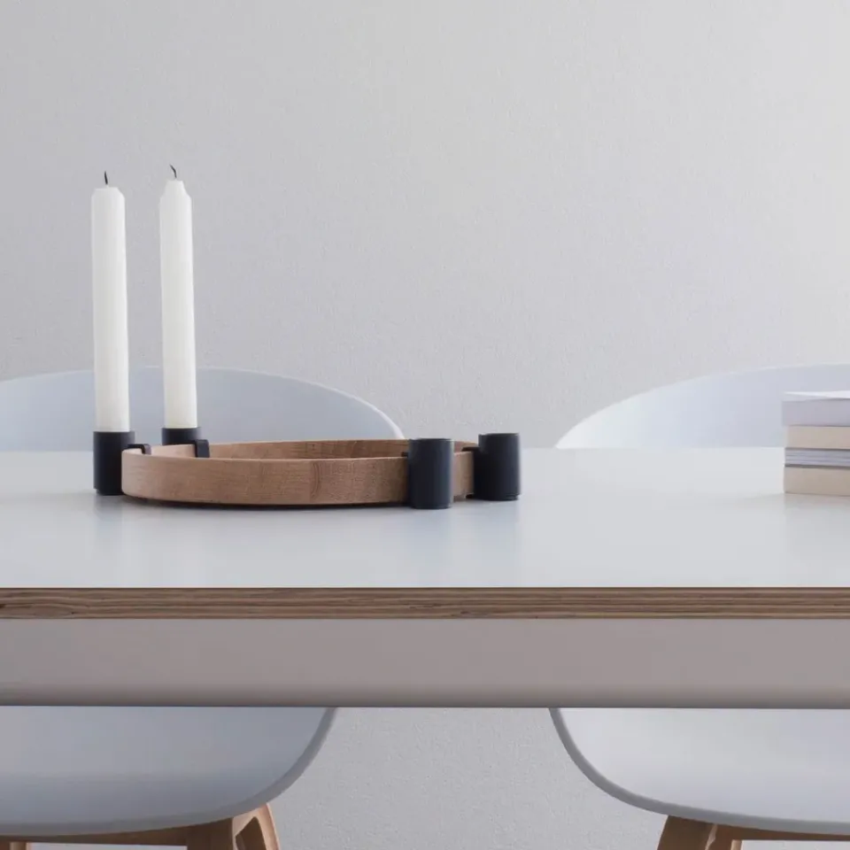 Applicata Luna candleholder, oak-black BrownBlack New