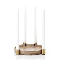 Applicata Luna candleholder, oak-brass Brown New