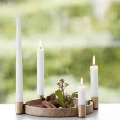 Applicata Luna candleholder, oak-brass Brown New