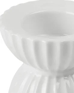 Lyngby Porcelæn Lyngby Tura tealight holder Ø8 cm, White Outlet