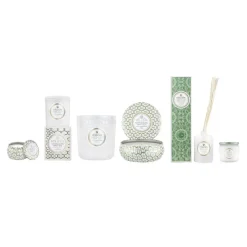 Voluspa Maison Blanc Mini Tin scented 25 hours, Moroccan Mint Tea GreenWhite Clearance