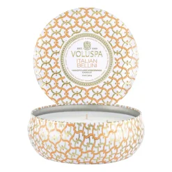 Voluspa Maison Blanc 3-wick Tin scented 40 hours, Italian Bellini OrangeWhite Outlet