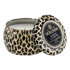 Voluspa Maison Noir Mini Tin scented 25 hours, Ambre Lumiere BeigeGold-colouredBlack Online