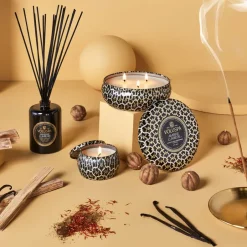 Voluspa Maison Noir Mini Tin scented 25 hours, Ambre Lumiere BeigeGold-colouredBlack Online
