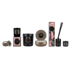 Voluspa Maison Noir Mini Tin scented 25 hours, Pink Citron Grapefruit Gold-colouredPinkBlack New